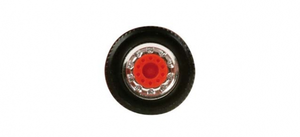 Radsätze Breitreifen für LKW-Vorderachse, chrom/rot - 8 Stück