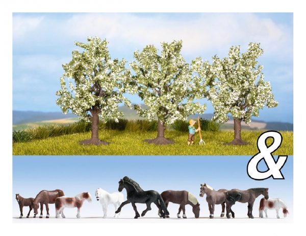 Ausschmückungs-Set "Pferde & Obstbäume"