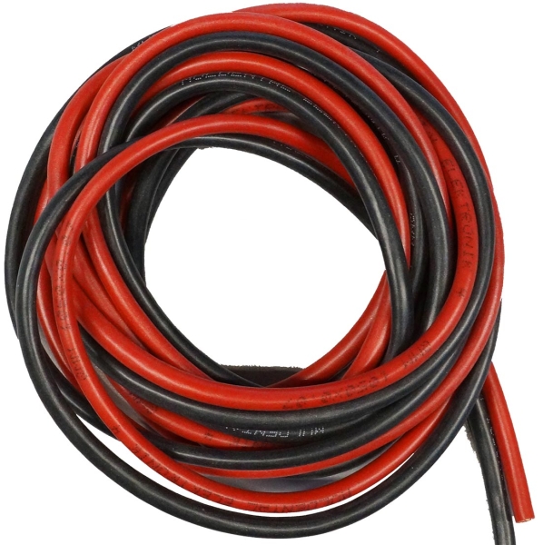 Silikon-Litze extrem flexibel rot/schwarz - 1,5 mm²