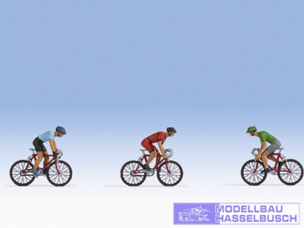 Rennradfahrer - 1:87 - 3 Figuren + 3 Fahrräder