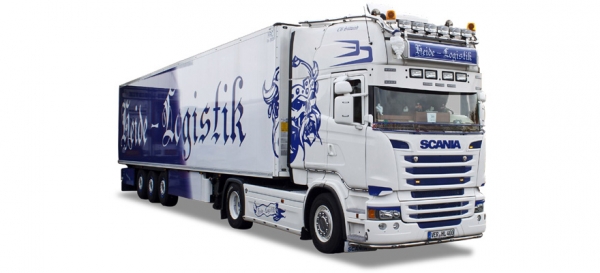 Herpa - Scania R `13 Topline - Kühlkoffer-Sattelzug "Heide Logistik", blau/weiß