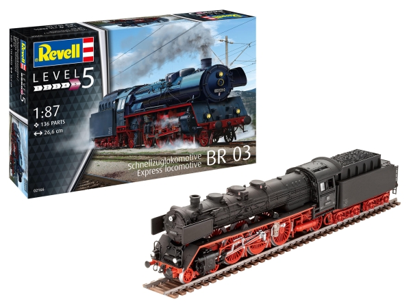 Schnellzuglokomotive BR03 Revell Modellbausatz - 1:87 - 136 Bauteile
