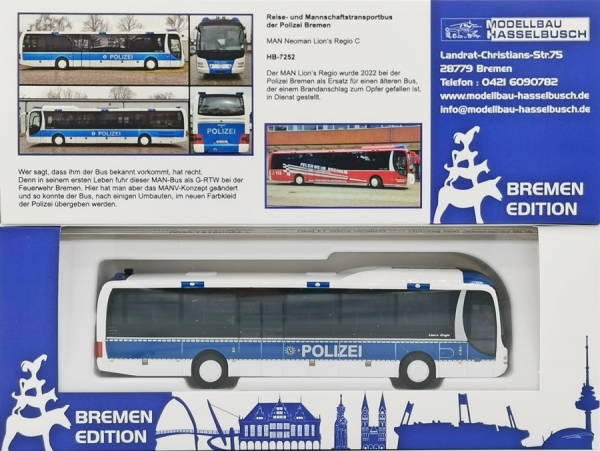Bremen Edition - MAN Lion´s Regio Bus - Polizei Bremen - HB-7252