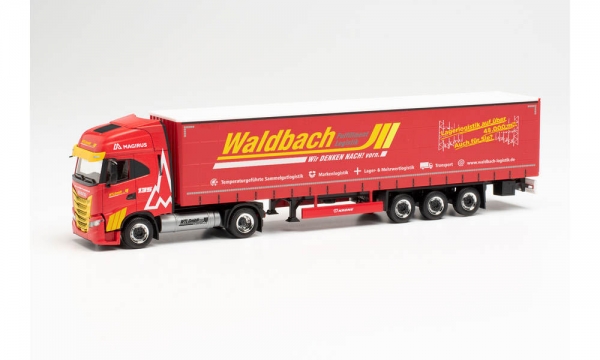 Iveco S-Way LNG Gardinenplanen-Sattelzug „Waldbach Logistik“ (Niedersachsen/Melle)