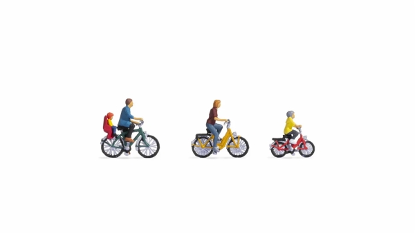 Familie beim Fahrradausflug -1:87 - 4 Figuren + Fahrräder
