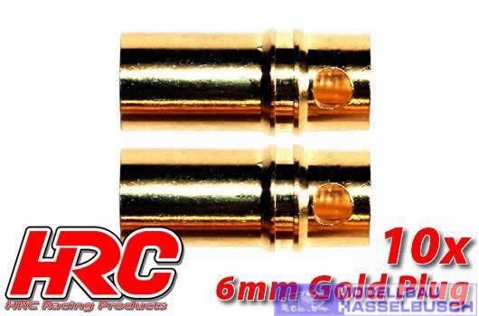 Stecker - 6.0mm - weibchen (10 Stk.) - Gold