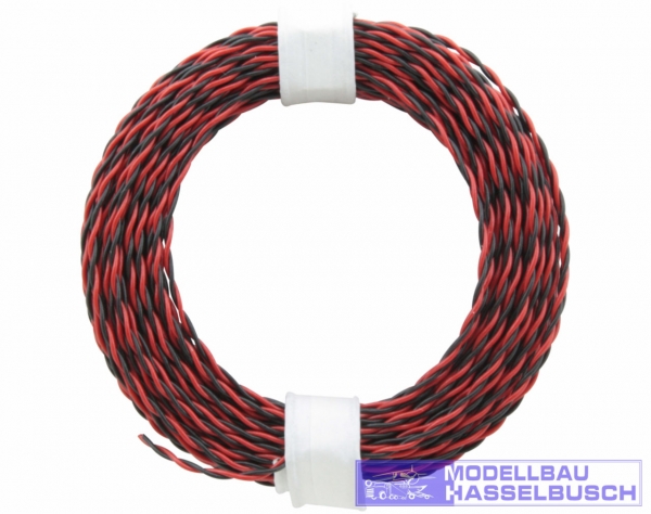 210-10 - Zwillingslitze rot-schwarz - extra dünn