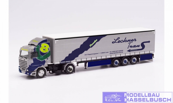 Scania 143 420 V8 Streamline Gardinenplanen-Sattelzug „Lechner Trans“ (Italien/Lasa)