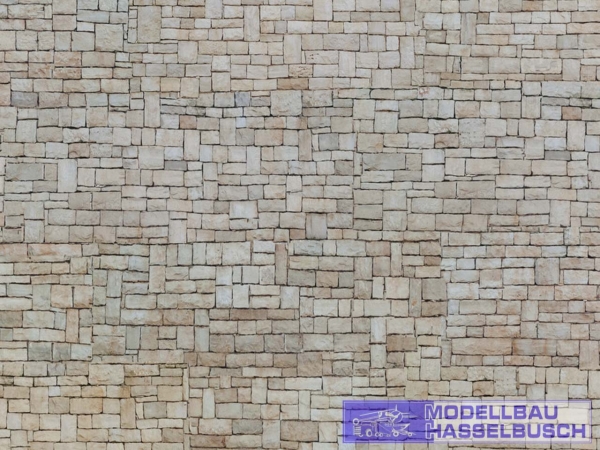 3D-Kartonplatte Kalksteinmauer beige