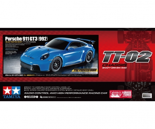 Limited Edtion: TT-02 Porsche 911 GT3-992 Blau (lackiert)